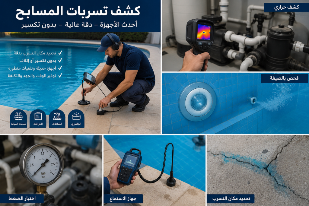كشف تسربات المسابح بالدرعية